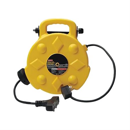 BAYCO Retractable Polymer Cord Reel W/ 3 Outlets, 13Amp, 50Ft BAYSL8903